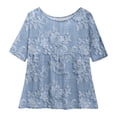 thumbnail image 4 of WZXFASHION T-shirt à Imprimé pour Femme, Manches Mi-Longues, Col Rond, T-shirt à Manches 3/4, T-shirt Ample Grande Taille, Liquidation à 50 % de Rabais, T-shirt à Manches Longues pour Femme, 4 of 4