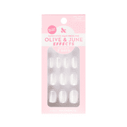 Olive & June Super Stick Mani Round Extra Short Press-On Nail Tabs, Cloud Chrome, 32 Pieces