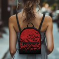 thumbnail image 4 of Eheartsgir Black Bat Red Pattern Small Backpack, Lightweight Polyester Handbag Daypack for Daily Work, with Front Pocket Backpack Purse for Women, 4 of 8