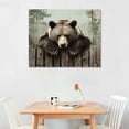 thumbnail image 2 of JEUXUS  Brown Wall Art Grizzly Bear Prints On Canvas Vintage Forest Wildlife Animal Pictures Wall Art for Home Cabin Decoration Rustic Farmhouse Decor  20x16in, 2 of 6