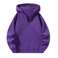 thumbnail image 5 of GrmtClth Hoodies for Men All Season Solid Half Zip Pullover Hoodie Long Sleeve Ribbed Cuff Hem Side Pocket Casual Street Sweatshirt Purple XL, 5 of 5