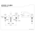 thumbnail image 4 of Kingston Brass KS3352BX 8 Inch -18 Inch Widespread Roman Tub Filler - Polished Brass, 4 of 4