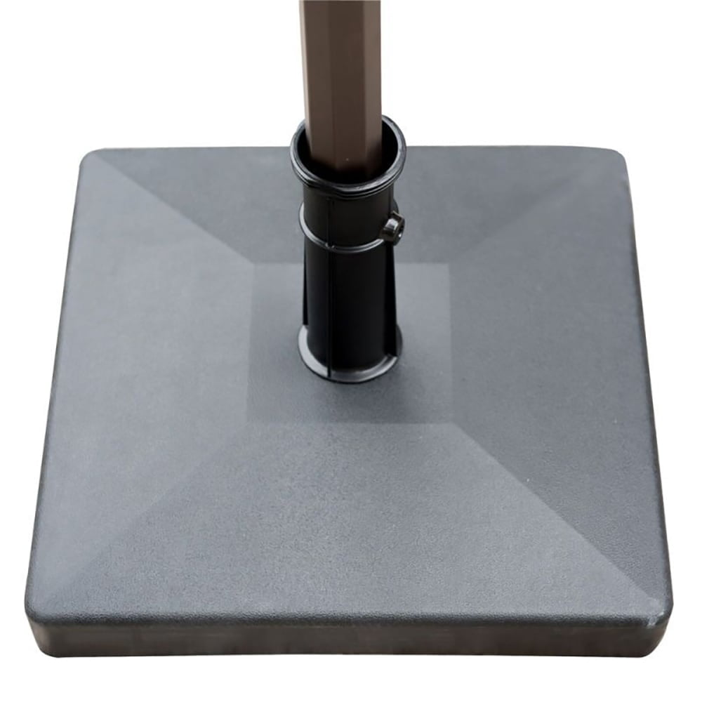 9 Ft Outdoor Patio Market Table Umbrella with Square Concrete Base, Beige