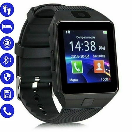 Bluetooth Smart Watch w Camera SIM Card TF SD Card Slot Smartwatch Phone for iPhone iOS Android Samsung Walmart