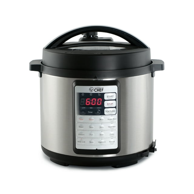 Olla a Presión Eléctrica Commercial Chef 13 en 1 6,3 Cuartos Acero Inoxidable
