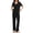 Black, variant on Summer Lounge Outfits for Women 2 Piece Bowknots Short Sleeve V Neck Shirt and Long Pants Soft Pjs Sets (XL, Pink)