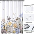 thumbnail image 5 of Floral Fabric Shower Curtain, Shower Curtain Bathroom, Waterproof Quick-Drying Polyester Fabric Bathroom Shower Curtain Set, Machine Washable 72" W x 72" L with Hooks, 5 of 6