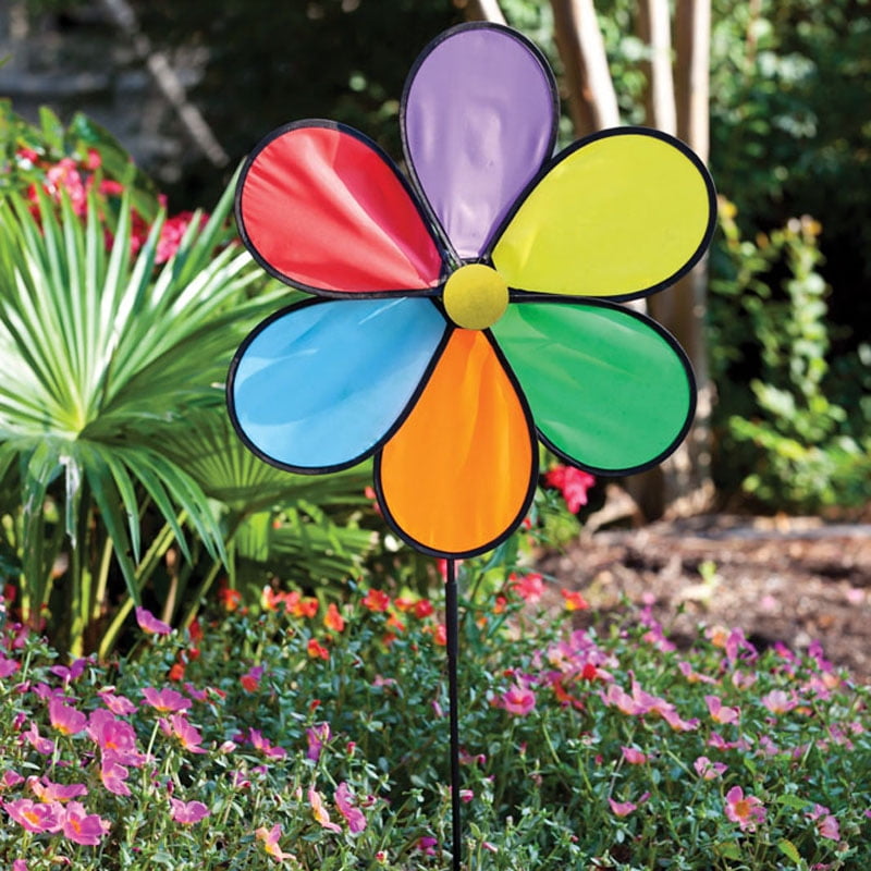 Evergreen Rainbow Wind Powered LED Yard Spinner