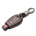 thumbnail image 2 of Vitodeco Genuine Leather Smart Key Fob Case Cover Protector with Leather Key Chain Compatible for 2013 - 2020 Dodge Grand Caravan (7-Button, Brown), 2 of 5