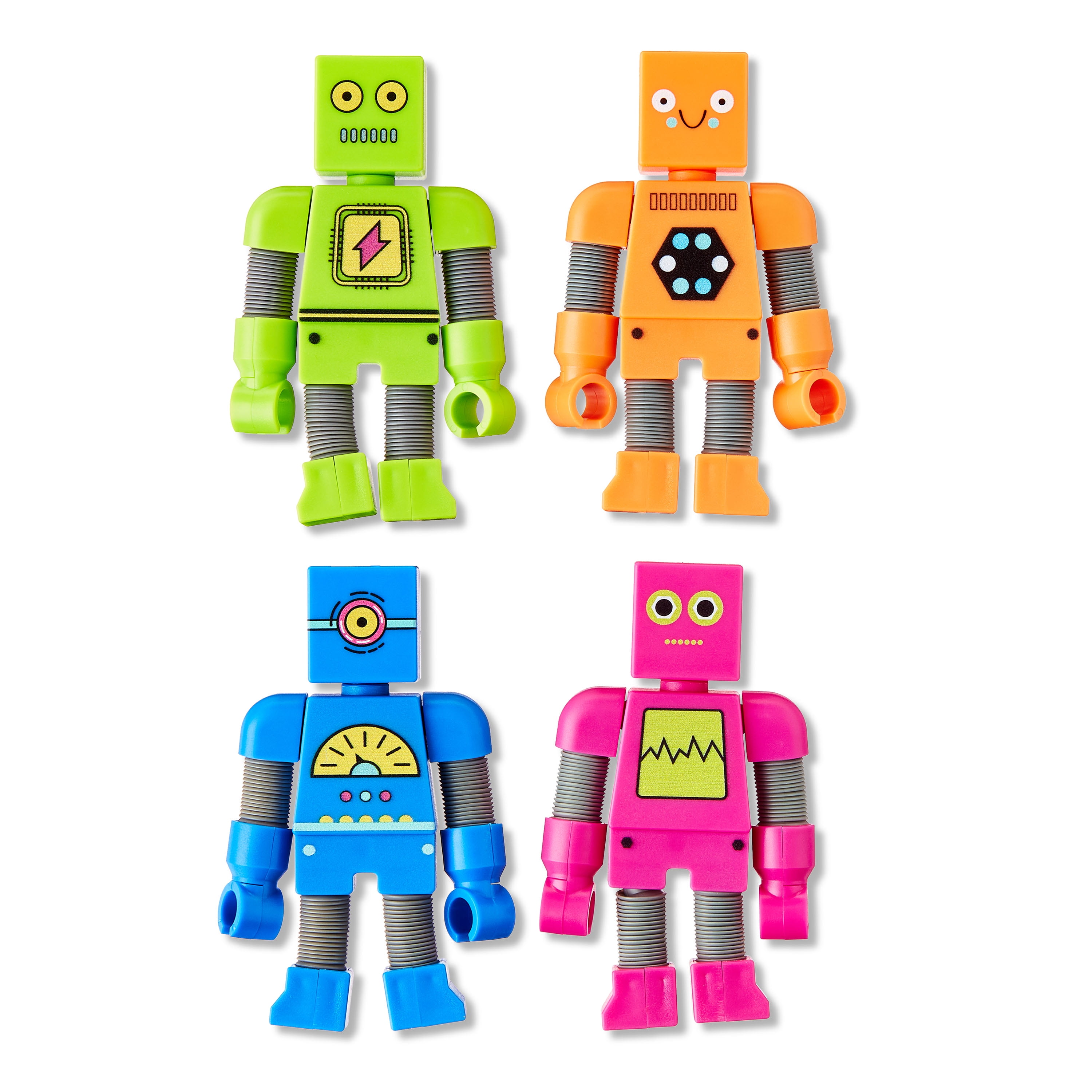 Multicolor Pop Tube Robot Party Favors, 4 Count, by Way To Celebrate