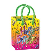 Beistle Birthday Mini Gift Bag Party Favors 2 1/2" x 3 1/4" x 1 3/4" 28/Pack (50871)