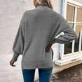 thumbnail image 4 of aDJFDGT Open Knit Sweaters for Women Summer Ladies' Loose Pullover Sweater Round Neck Split Hem Sleeve Solid Color Knit Sweater, 4 of 6