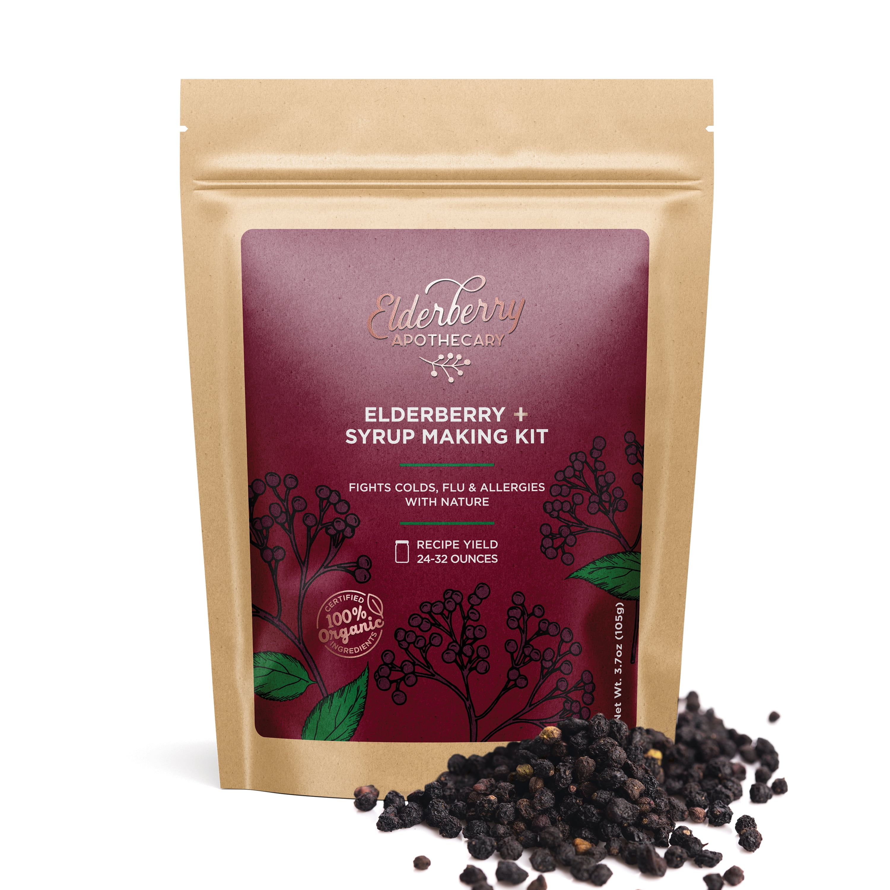 Organic Elderberry + Syrup Making Kit for Immune Support DIY Makes