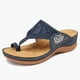 thumbnail image 1 of Sandalias de mujer Antideslizante Zapatilla ortopédica Flor Bordado Halter Volver Sandalias Casual Confort Verano Moda Zapatos de punta abierta Antideslizante Cuña baja Zapatillas de playa,Azul. 39 Jormftte WRMH-758-5, 1 of 6