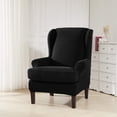 thumbnail image 7 of 2-Pieces Spandex Elastic Arm Chairs Wingback Chair Cover Waffle Fabric Wing Back Furniture Protector Stretch Sofa Slipcovers Covers Mat for Living Room, 7 of 7