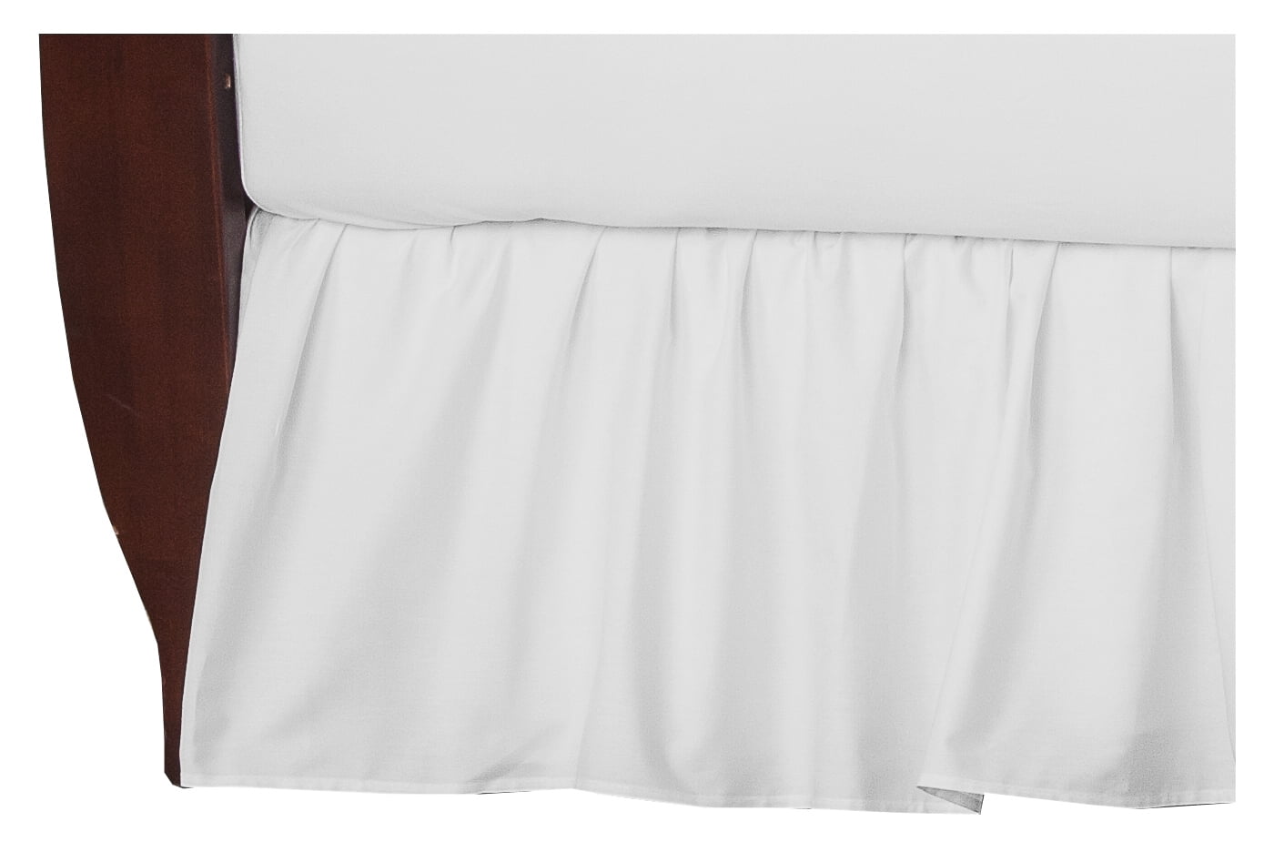 Cotton Crib Skirt Pintuck White Hello Spud 15 Inch Drop