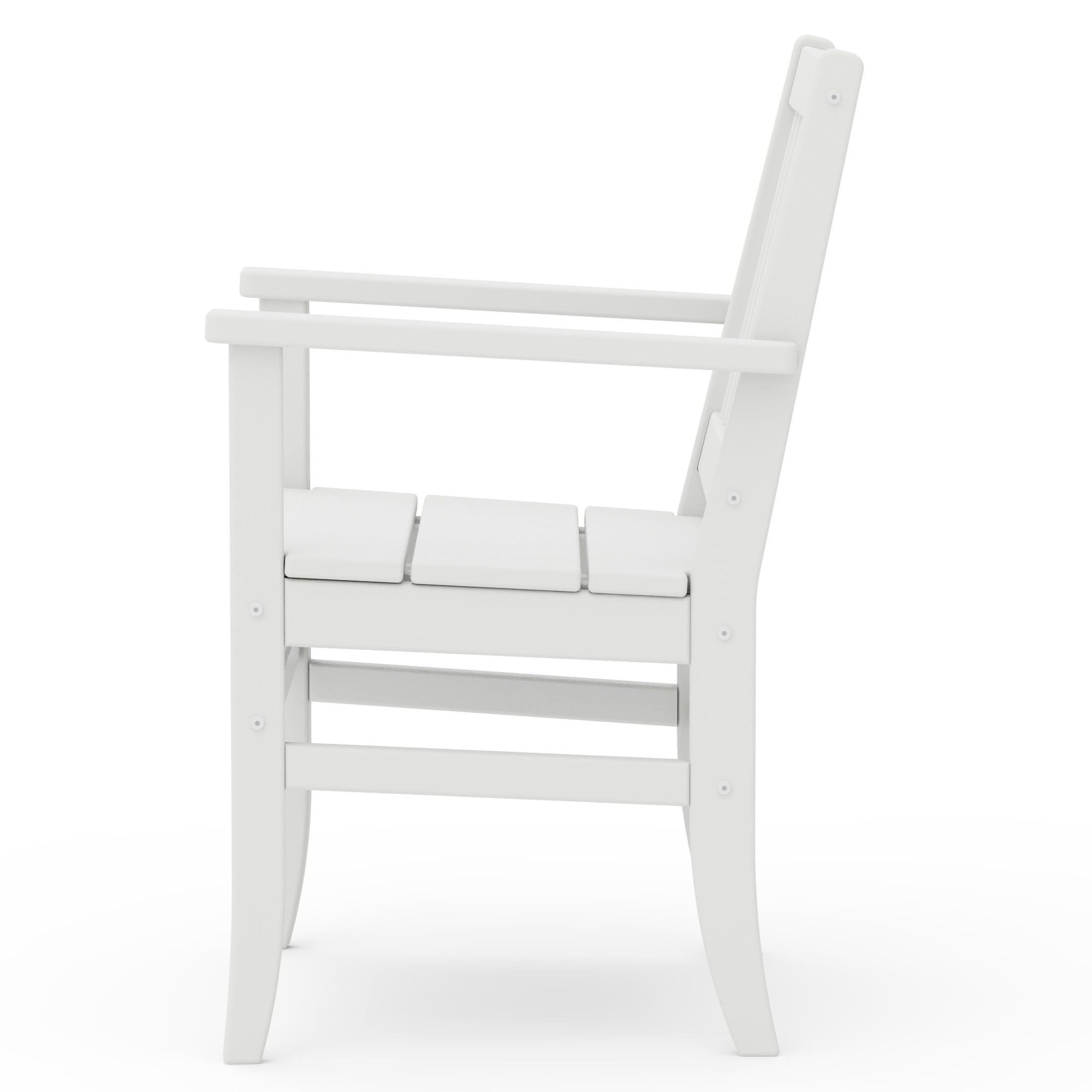 Better Homes & Gardens by POLYWOOD Southlake Outdoor Dining Arm Chair (2 Chairs), All-Weather HDPE, Patio Seat, White