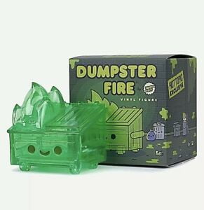 100% Soft Dumpster Fire Vinyl Figure Slime Hot Topic Limted 504 Green 
