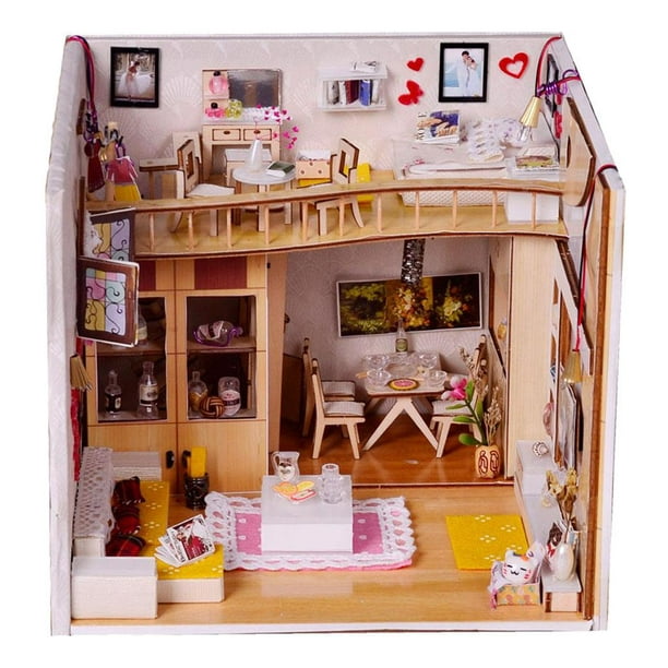 1:24 Dollhouse Miniature DIY Doll House Kits Handcraft Home Decor Model Gift  