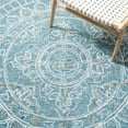 thumbnail image 3 of SAFAVIEH Blossom Bernadine Damask Area Rug, Blue/Ivory, 4' x 6', 3 of 5