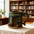 thumbnail image 3 of 2pcs Irish Pub Style Ceramic Mugs, 12oz Decorative Coffee & Tea Cups with Irish Design, Durable Drinkware for Home Bar, Kitchen Counter & Desktop Decoration, Daily Use Mug, 5.91*4.72in, Multicolor, 3 of 7