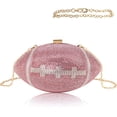 thumbnail image 1 of Football Bling Purse Rhinestone Clutch Purses for Women Crystal Ball Purse Rugby Ball Shaped Bag with Shoulder Chain, 1 of 7