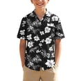 thumbnail image 3 of Rvasteizo Boys Short Sleeve T-Shirts Hawaiian Printed Lapel Soft Short Sleeve Shirt Top for Boys 3-15Years, 3 of 5