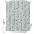 thumbnail image 2 of Blue Green Leaves,Waterproof Fabric Shower Curtain,Botanical Watercolor Plant Waterproof Fabric Shower Curtain for Bathroom Curtains Bathtubs Hotel Shower Curtains with 12 Hooks Stall 48x72in, 2 of 8