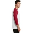 thumbnail image 3 of Port & Company Core Blend 3/4 Sleeve Raglan Tee-4XL (White/ Red), 3 of 6