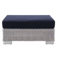 thumbnail image 6 of Lounge Chair Ottoman, Sunbrella, Rattan, Wicker, Light Grey Gray Blue Navy, Modern Contemporary Urban Design, Outdoor Patio Balcony Cafe Bistro Garden Furniture Hotel Hospitality, 6 of 9