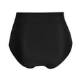 thumbnail image 4 of HNMKIU Women's High Waisted Full Coverage Bikini Bottoms with Pockets Swim Shorts 02_Black,L, 4 of 7