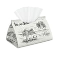 thumbnail image 2 of Lsque Summer Vacation Scene With Camping Van Printed Long Tissue Box Cover Holder, Facial Paper Organizer Dispenser,Triangle with Bottom Belt, PVC Leather Decorative Organizer, 2 of 9