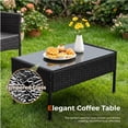 thumbnail image 2 of Gasee 4PCS Patio Rattan Conversation Furniture Set Outdoor Black/Gray Cushion, 2 of 8