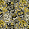 thumbnail image 4 of oneOone Cotton Poplin Twill Yellow Fabric Floral & Skull Quilting Supplies Print Sewing Fabric By The Yard 56 Inch Wide, 4 of 4