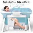 thumbnail image 4 of WETLA 39" Portable Folding Bathtub, Small Foldable Tub with Ergonomic Seat & Massage Roller, 4 of 8