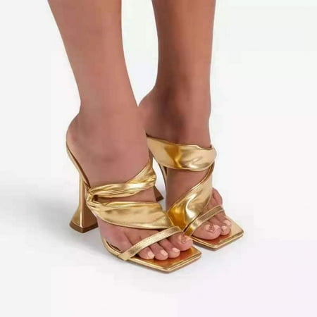 

Women s Slip on Strappy Open Toes Stiletto Heel Sweet Pumps Dress Party Wedding Fashion Shoes