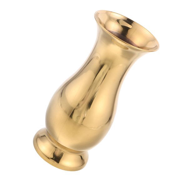 Yardwe Stainless Steel Small Flower Vase Golden Color with Stable Base for Home Decor