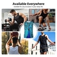thumbnail image 5 of Bixox Men's Beautiful Blue Peacock Printed Shirt Sleeveless Fitness Tank Top-Small, 5 of 5