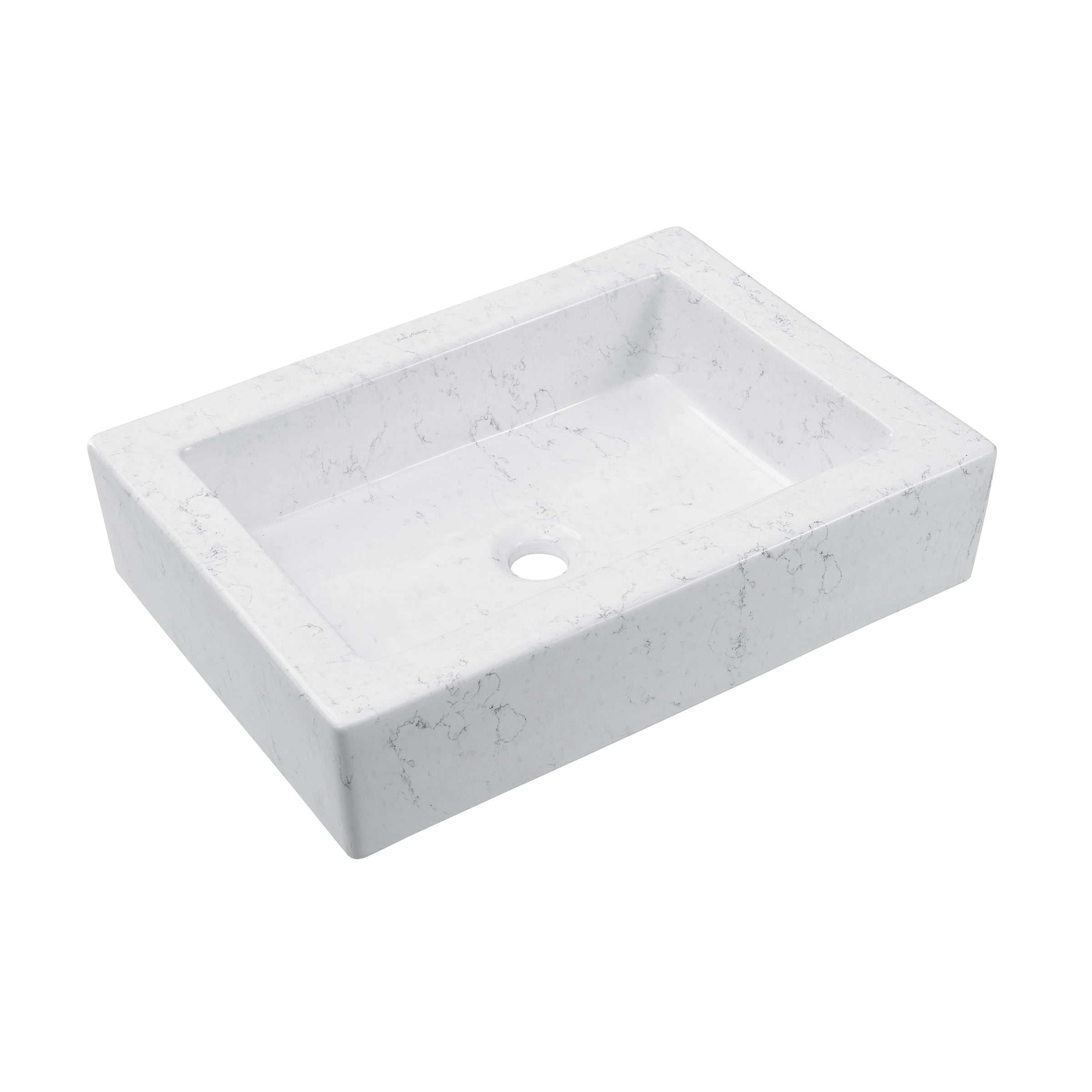 Lausanne 22" Ceramic Vessel Bathroom Sink in Static White