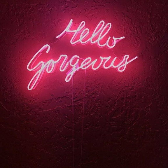 Queen Sense 20" Hello Gorgeous Neon Sign With Dimmer Acrylic Man Cave Handmade Neon Light 120HGPATr