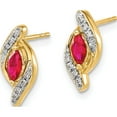 thumbnail image 2 of 14K Yellow Gold Diamond And Ruby Earrings (12 X 5) Made In India em5594-ru-007-ya, 2 of 5