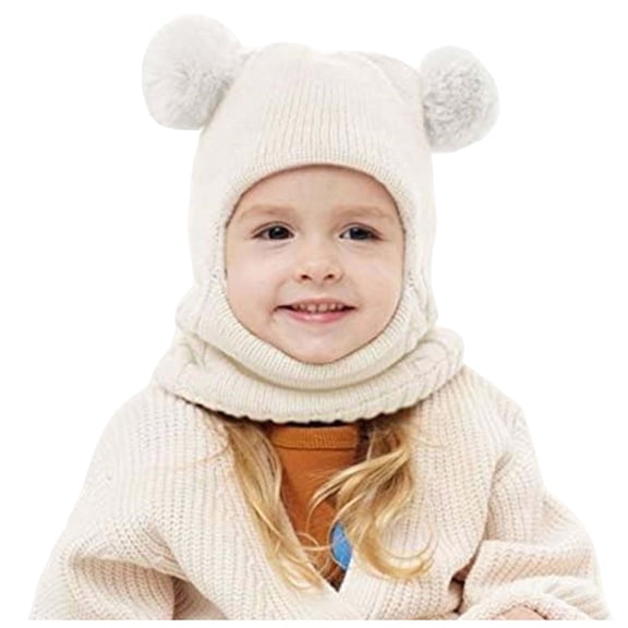 Splozh Knit Beanie Toddler Winter Children Hats Comfortable Soft Fleece Lined Warm Stylish Pullover Neck Hats Beige,2-7 Years