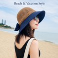thumbnail image 5 of Women’s Wide Brim Straw Sun Hat, Floppy Beach Hat for Summer Travel, Vacation, Pool and Outdoor Wear, Black, TIKA, 5 of 7