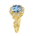 thumbnail image 3 of Aonejewelry 1.00 Carat Blue-Topaz Gemstone and Halo Diamond Ring in 10K Solid Rose, White & Yellow Gold, 3 of 8