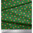thumbnail image 3 of Soimoi Green Poly Georgette Fabric Colorful Dots Printed Craft Fabric by the Yard 52 Inch Wide, 3 of 3