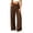 Coffee women's high waisted wide leg pants a1, variant on Bzdzmqm Wide Leg Pants for Women High Waisted Flowy Palazzo with Pockets Elastic Waist Trousers Summer Beach Vacation Clothes, Gray 2XL