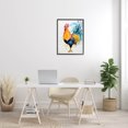 thumbnail image 2 of Modern Rooster Rainbow Splatter Animals & Insects Graphic Art Black Framed Art Print Wall Art, 2 of 7