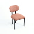 thumbnail image 4 of Mid-Century Modern Dinning Chairs Set of 2, Upholstered Boucle Dining Room Chairs with Black Metal Legs for Kitchen Living Room, Orange, 4 of 7