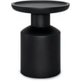 thumbnail image 1 of Allora 16" Round Contemporary Solid Wood Accent Table in Black, 1 of 7