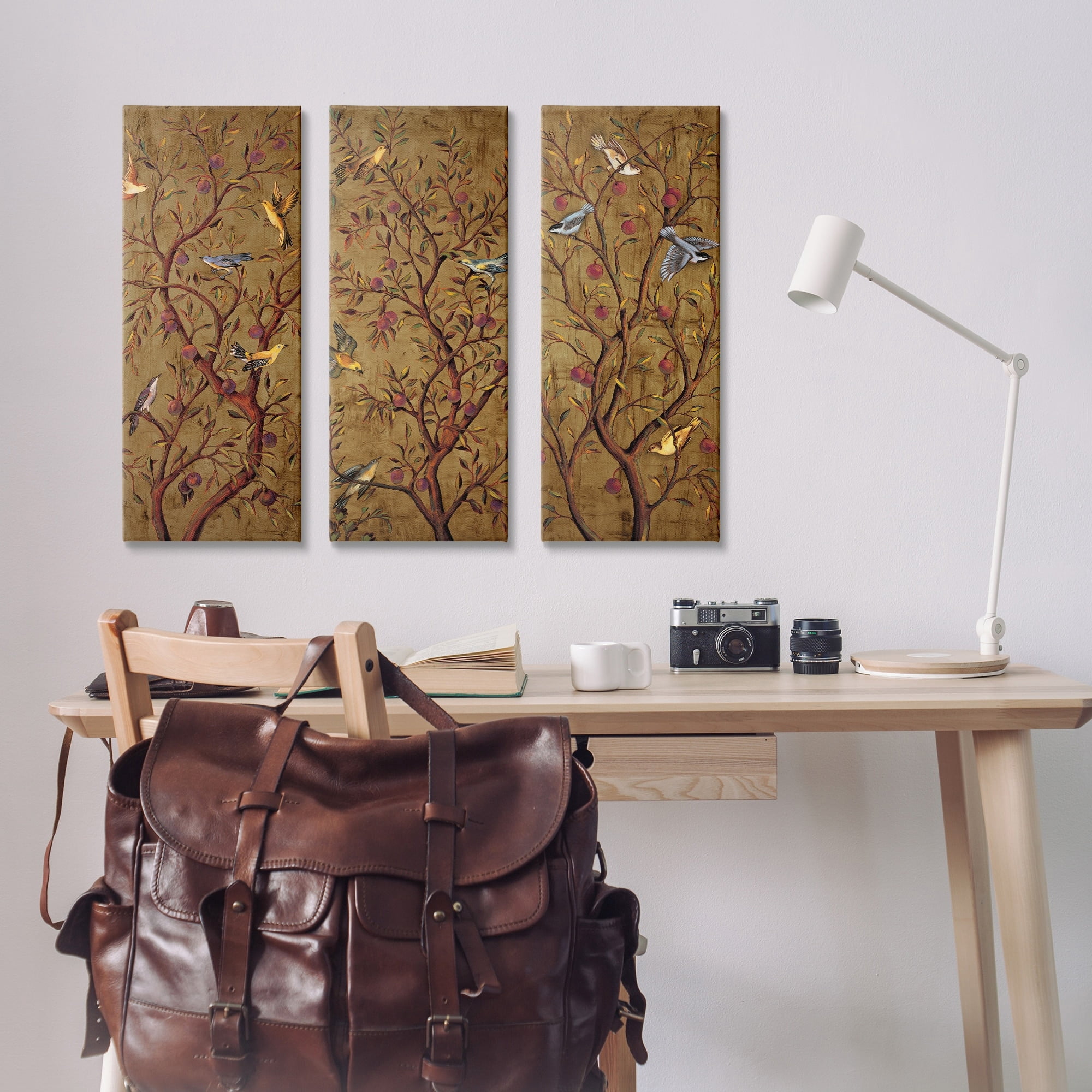 Stupell Industries Regal Plum Tree Vintage Perched Birds Canvas Wall Art by Rodolfo Jimenez